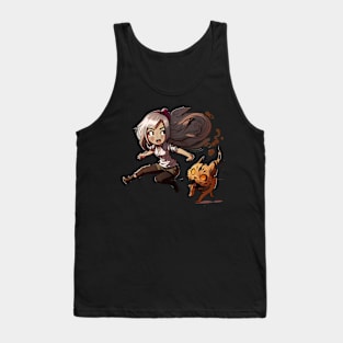 Chibi Girl and Her Cat (no background) Tank Top